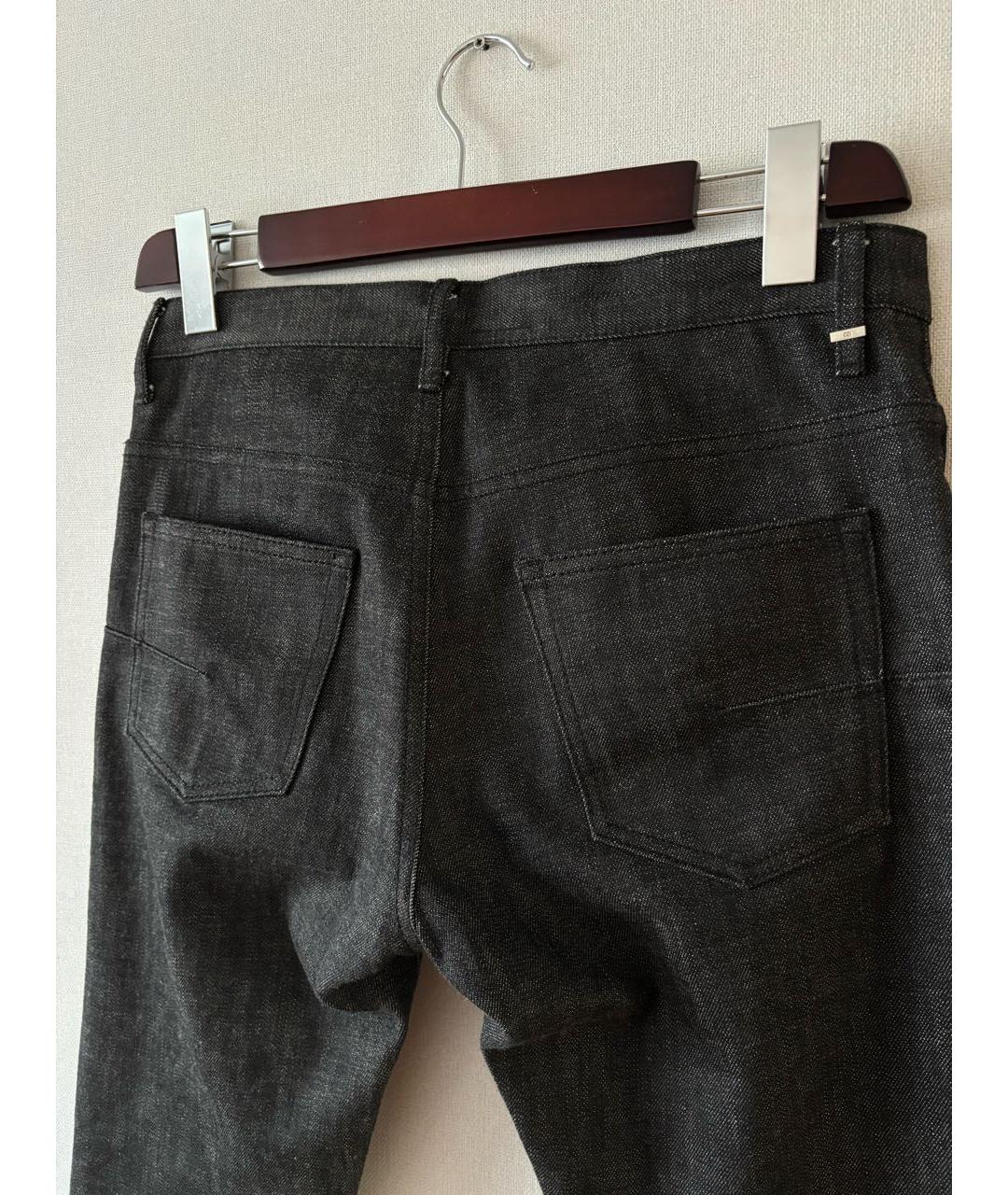 CHRISTIAN DIOR Антрацитовые хлопковые прямые джинсы, фото 3