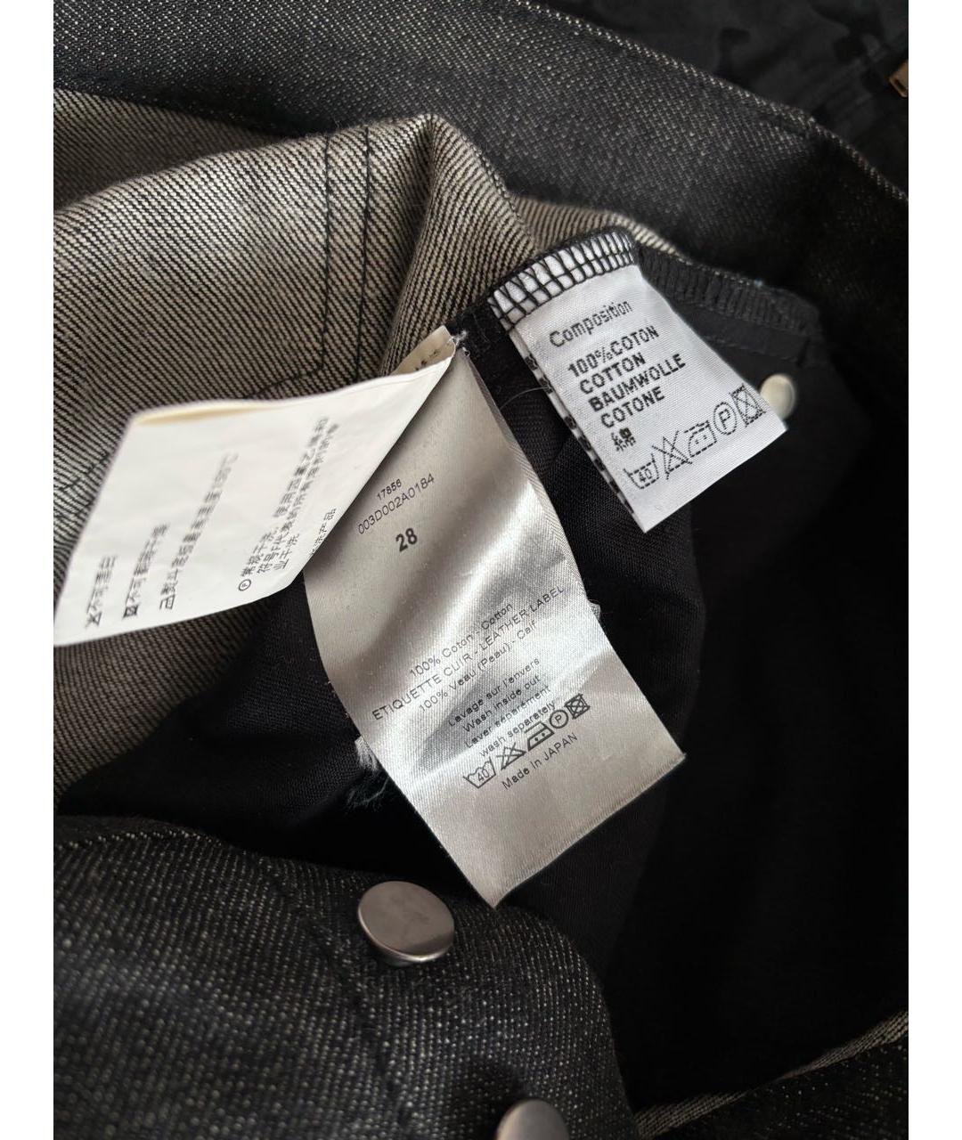 CHRISTIAN DIOR Антрацитовые хлопковые прямые джинсы, фото 5