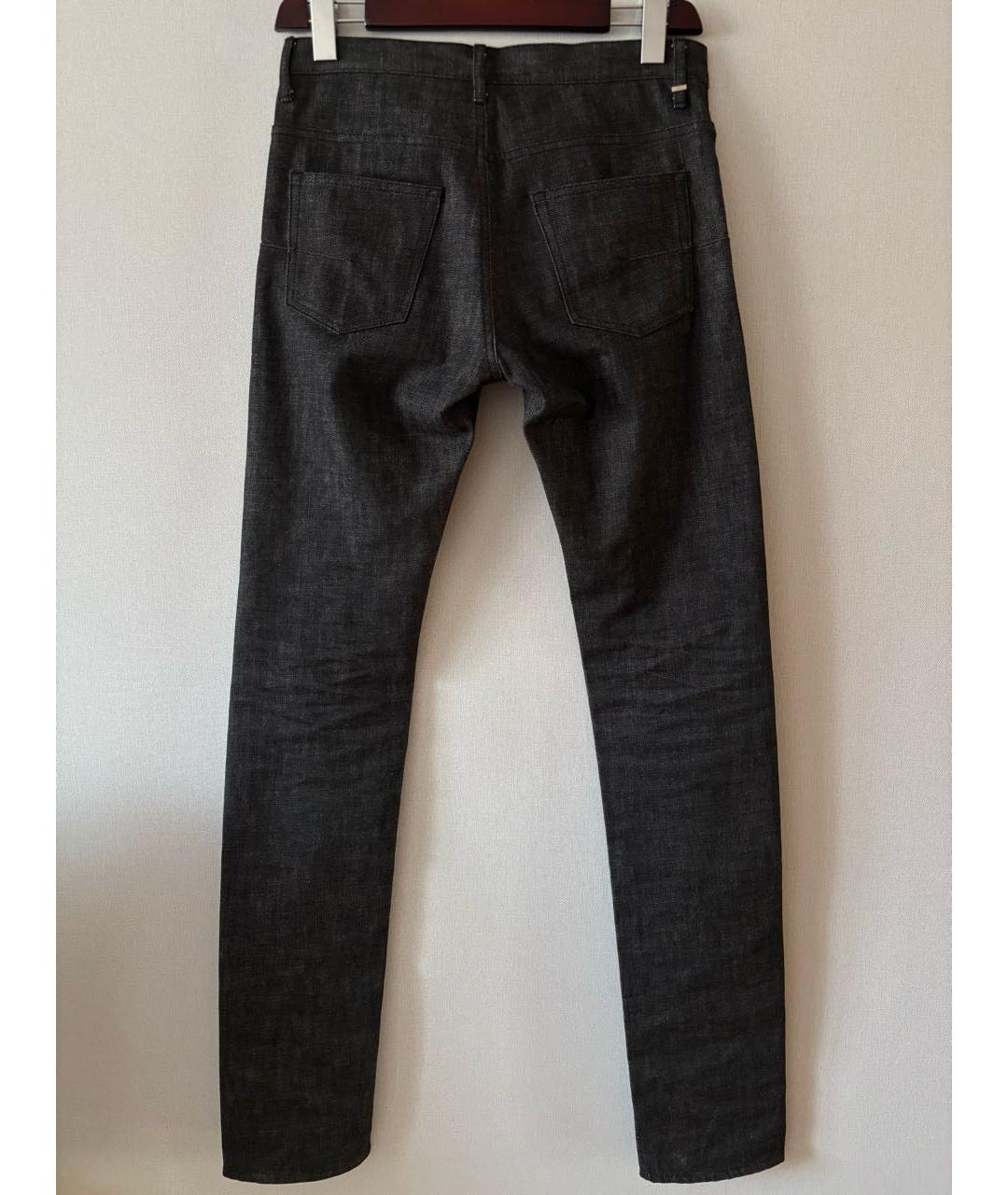 CHRISTIAN DIOR Антрацитовые хлопковые прямые джинсы, фото 2