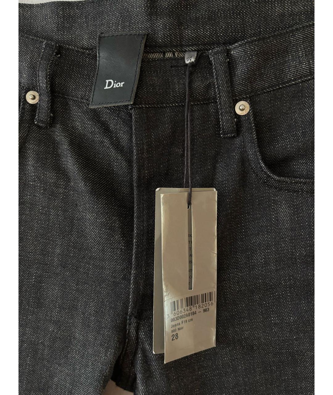 CHRISTIAN DIOR Антрацитовые хлопковые прямые джинсы, фото 4