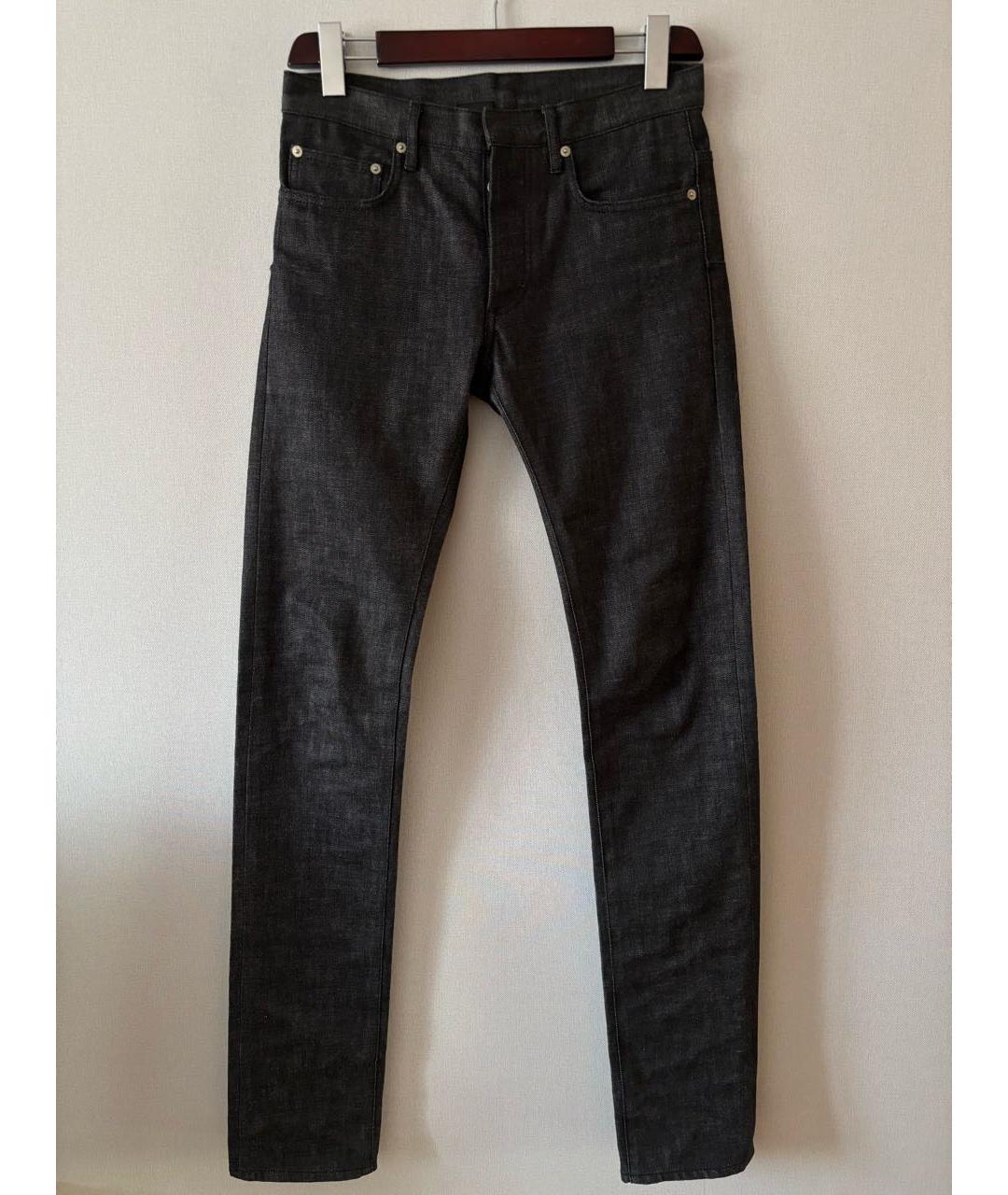 CHRISTIAN DIOR Антрацитовые хлопковые прямые джинсы, фото 6