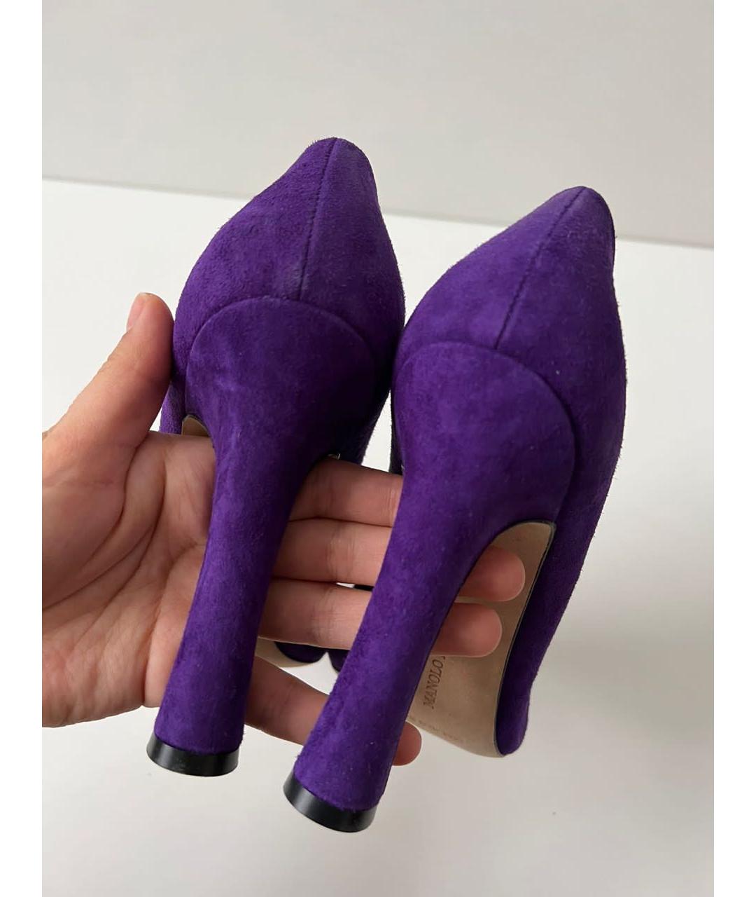MANOLO BLAHNIK Фиолетовые замшевые туфли, фото 4