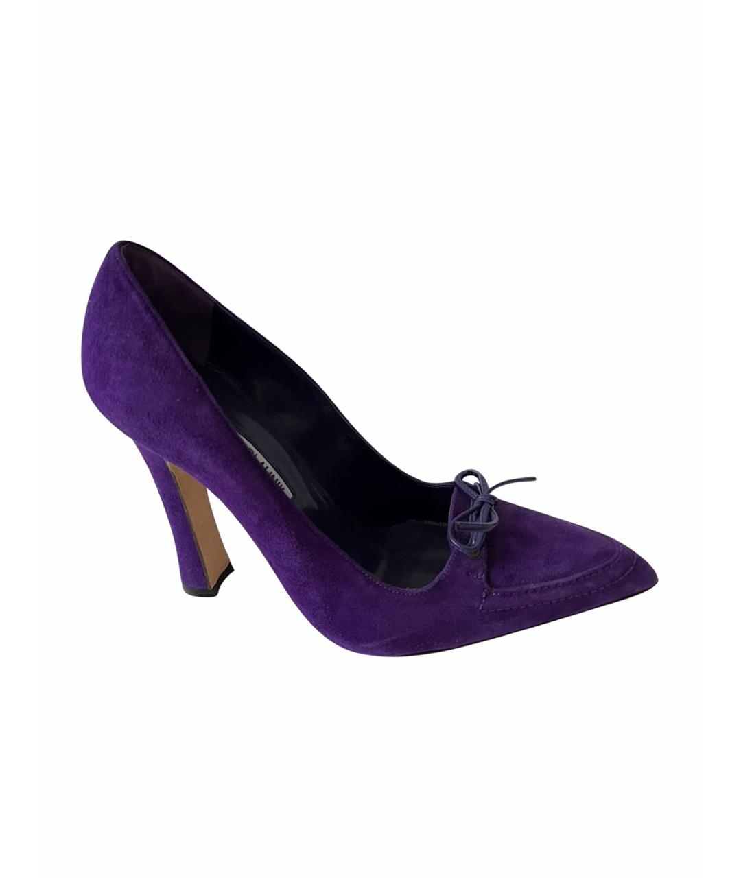 MANOLO BLAHNIK Фиолетовые замшевые туфли, фото 1