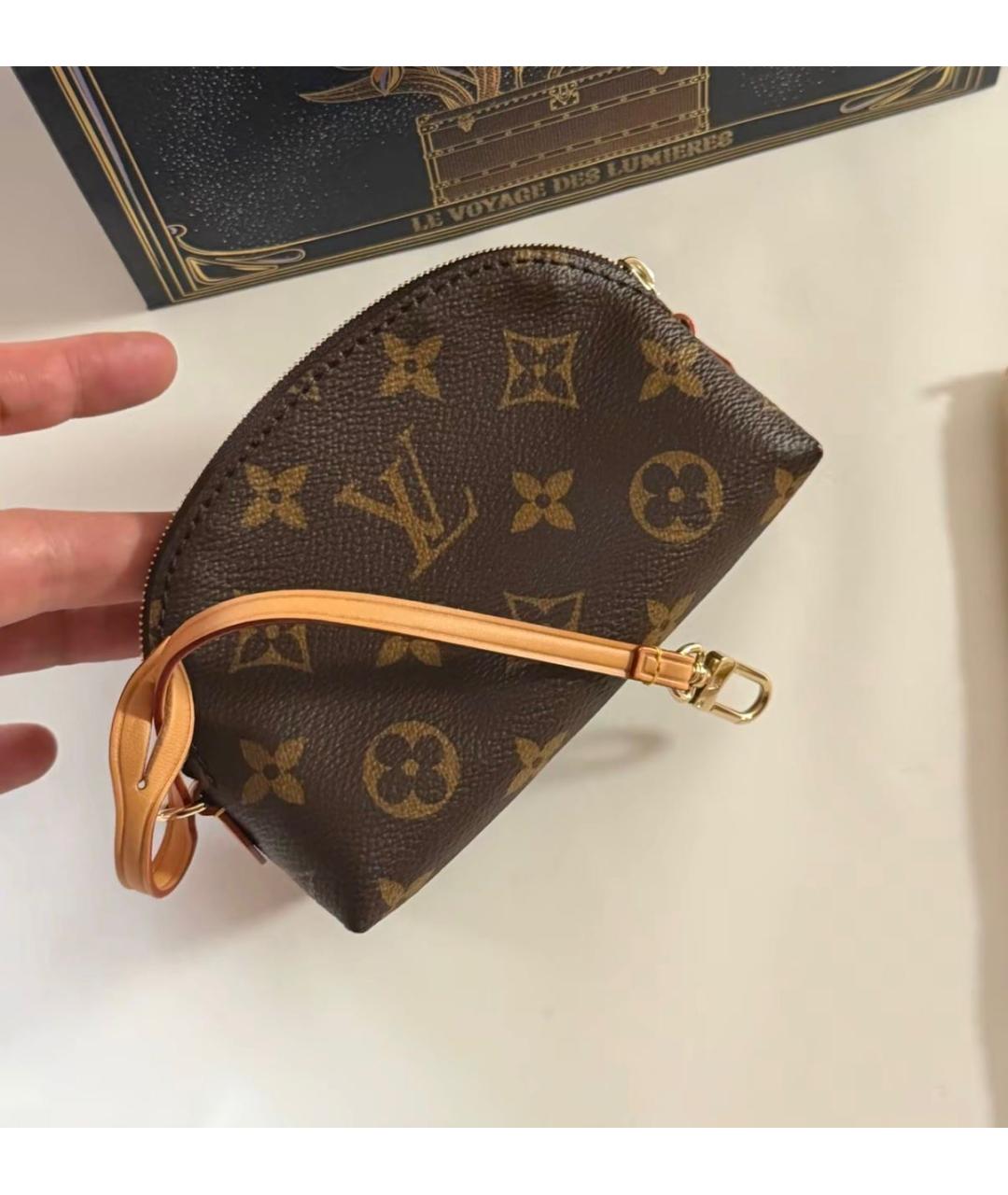 LOUIS VUITTON Коричневая косметичка, фото 5