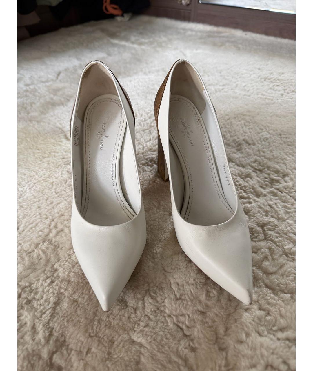 LOUIS VUITTON Белые кожаные туфли, фото 2