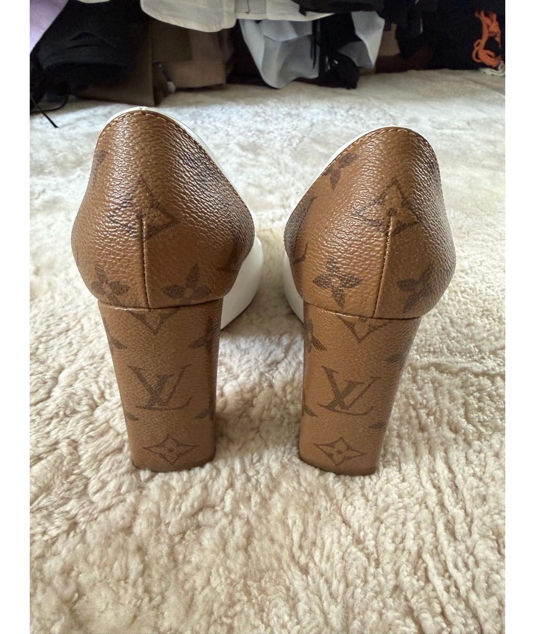 LOUIS VUITTON Белые кожаные туфли, фото 3