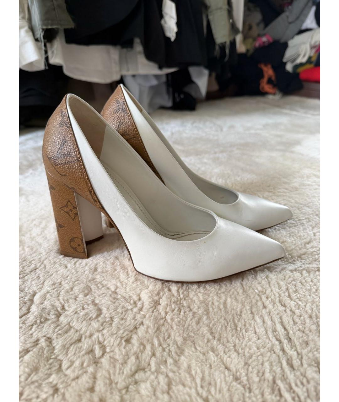 LOUIS VUITTON Белые кожаные туфли, фото 5
