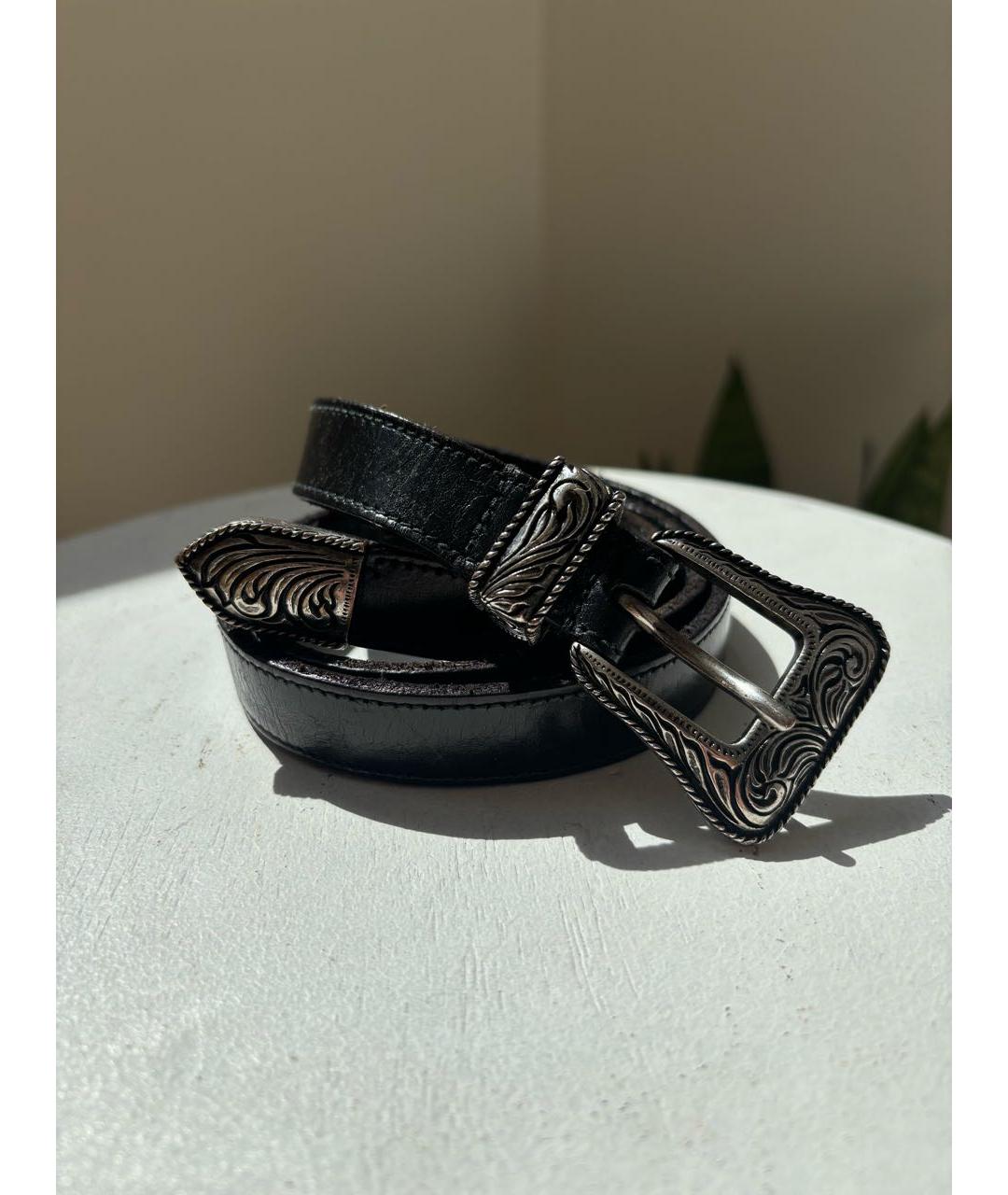 SAINT LAURENT Черный кожаный ремень, фото 5