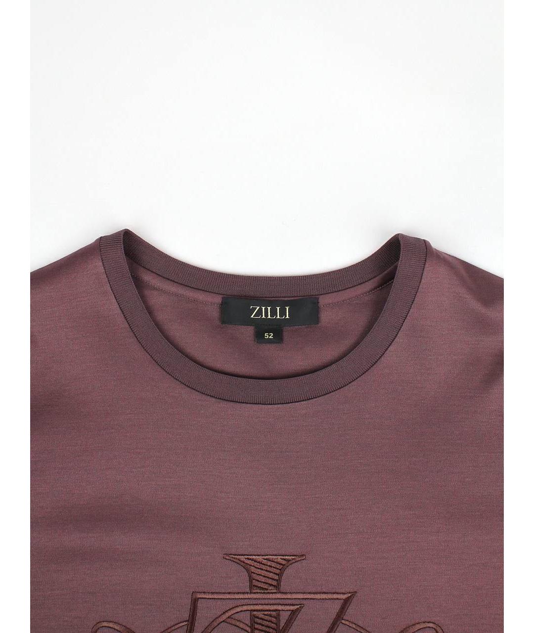 ZILLI Бордовая хлопковая футболка, фото 3