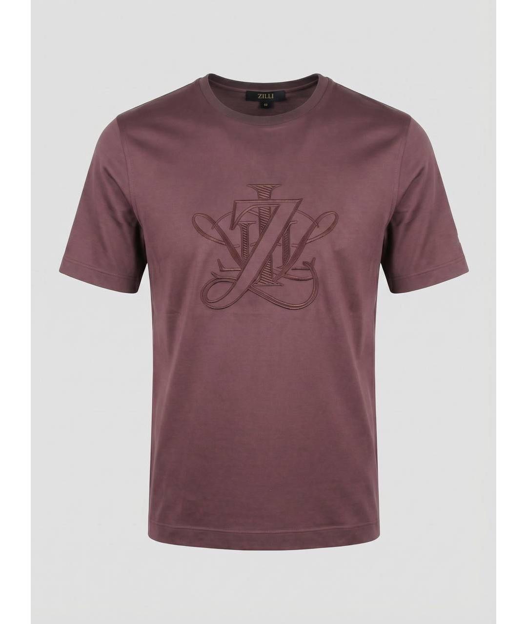ZILLI Бордовая хлопковая футболка, фото 9
