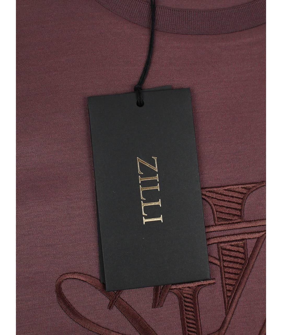 ZILLI Бордовая хлопковая футболка, фото 5