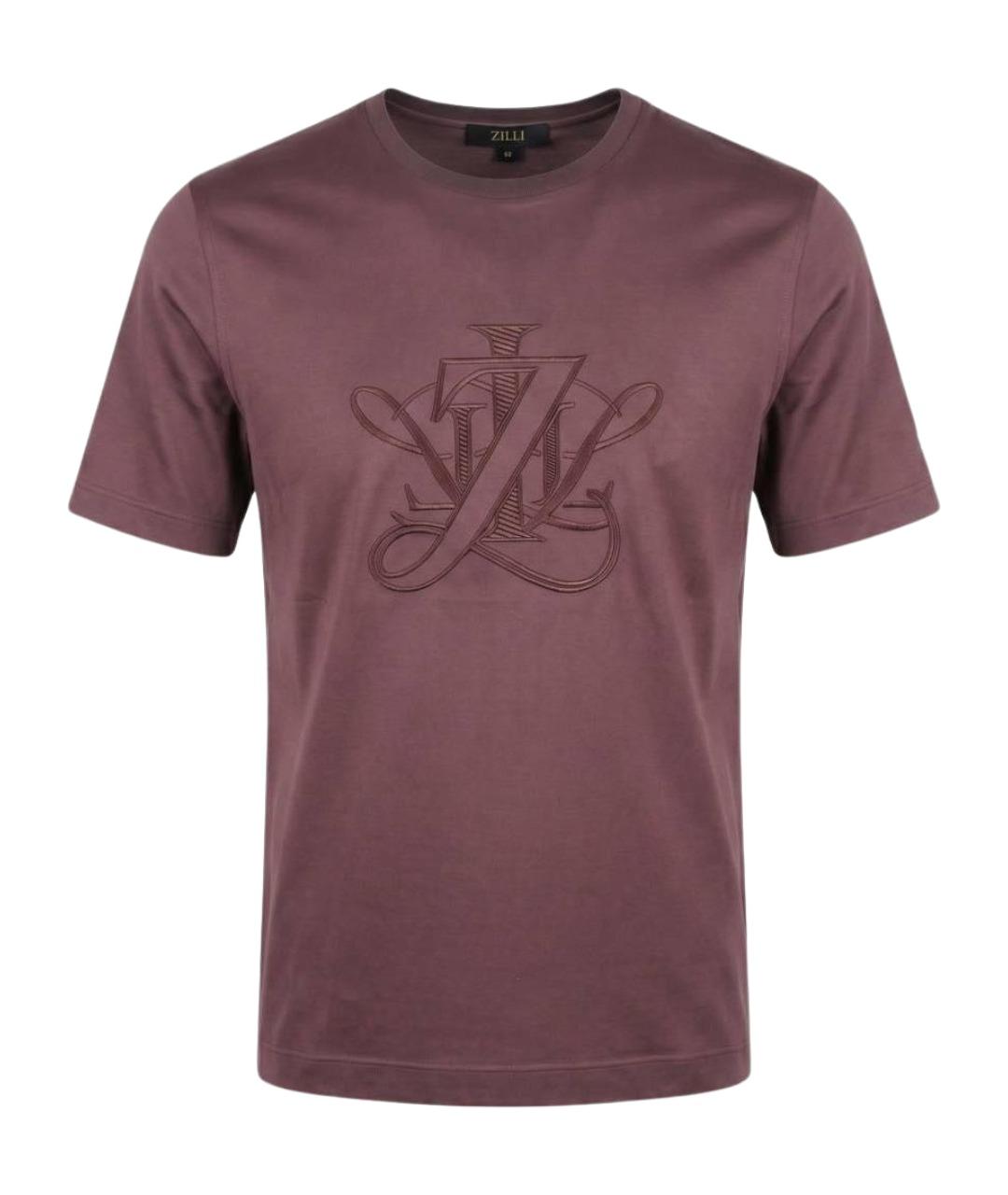 ZILLI Бордовая хлопковая футболка, фото 1