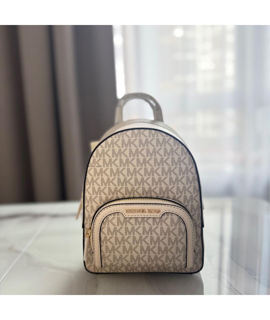 MICHAEL KORS Бежевый рюкзак из искусственной кожи, фото 5