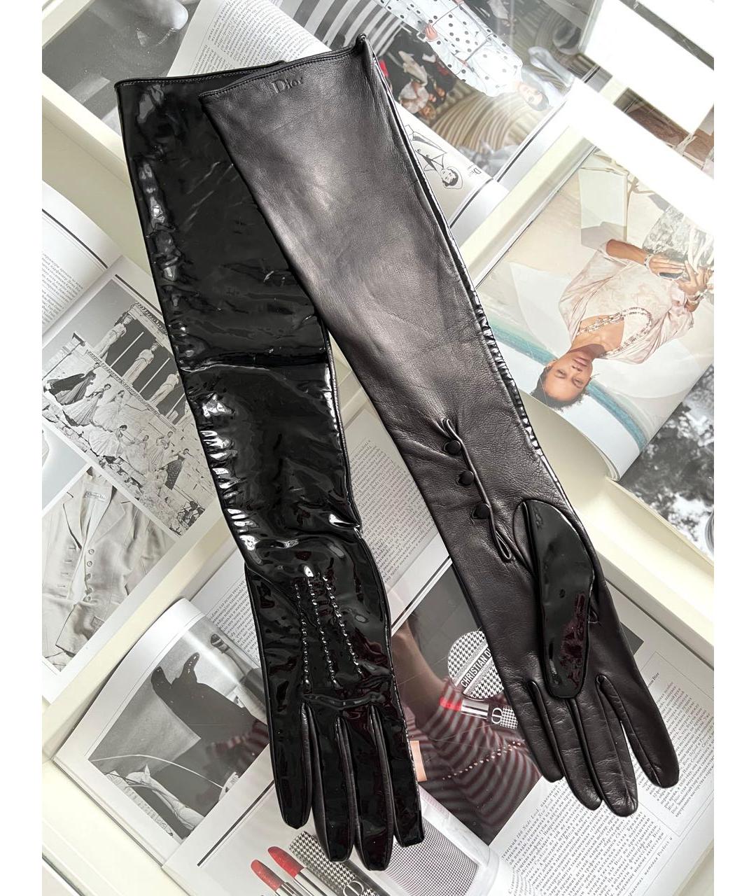 CHRISTIAN DIOR Черные перчатки, фото 7