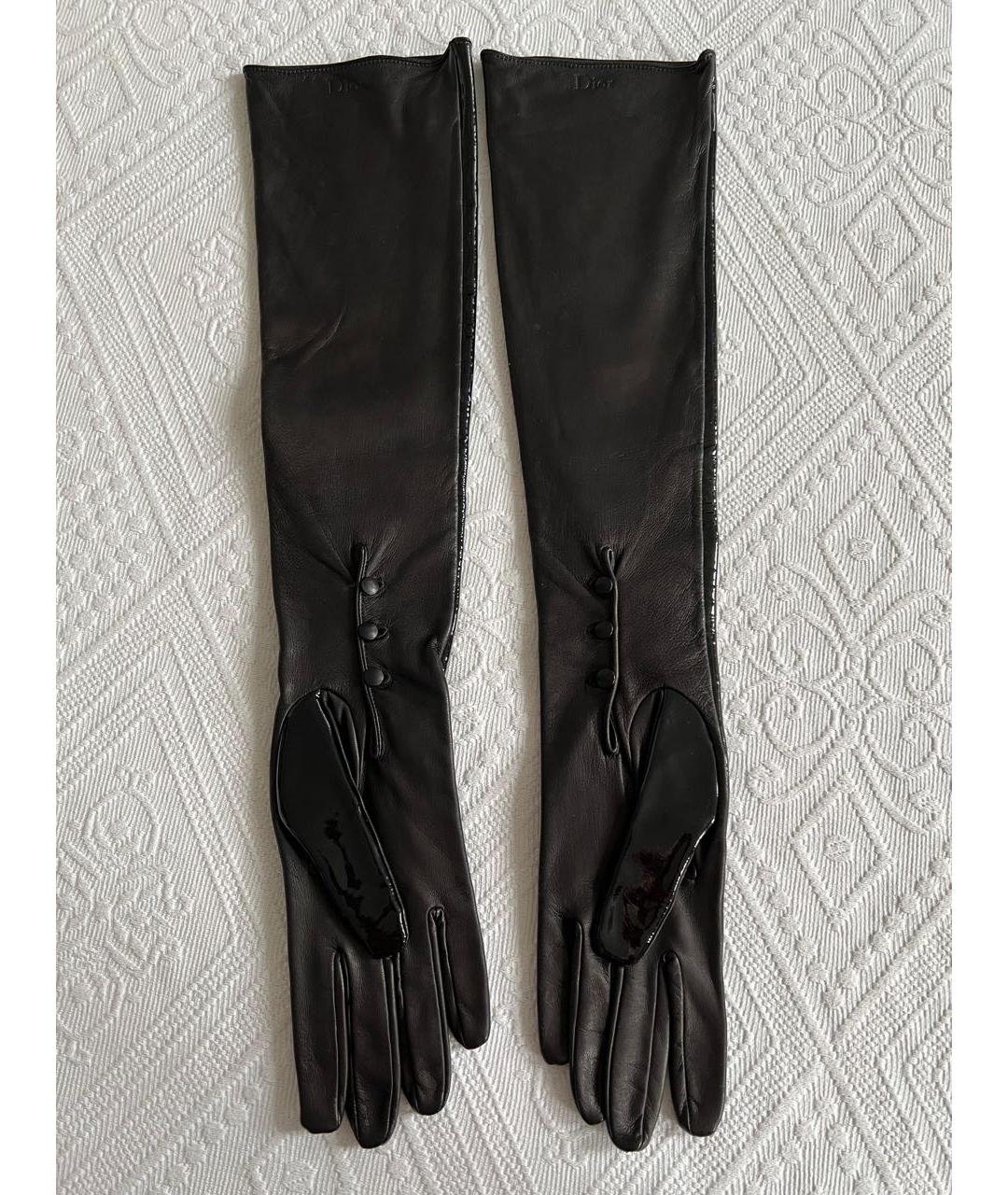 CHRISTIAN DIOR Черные перчатки, фото 2