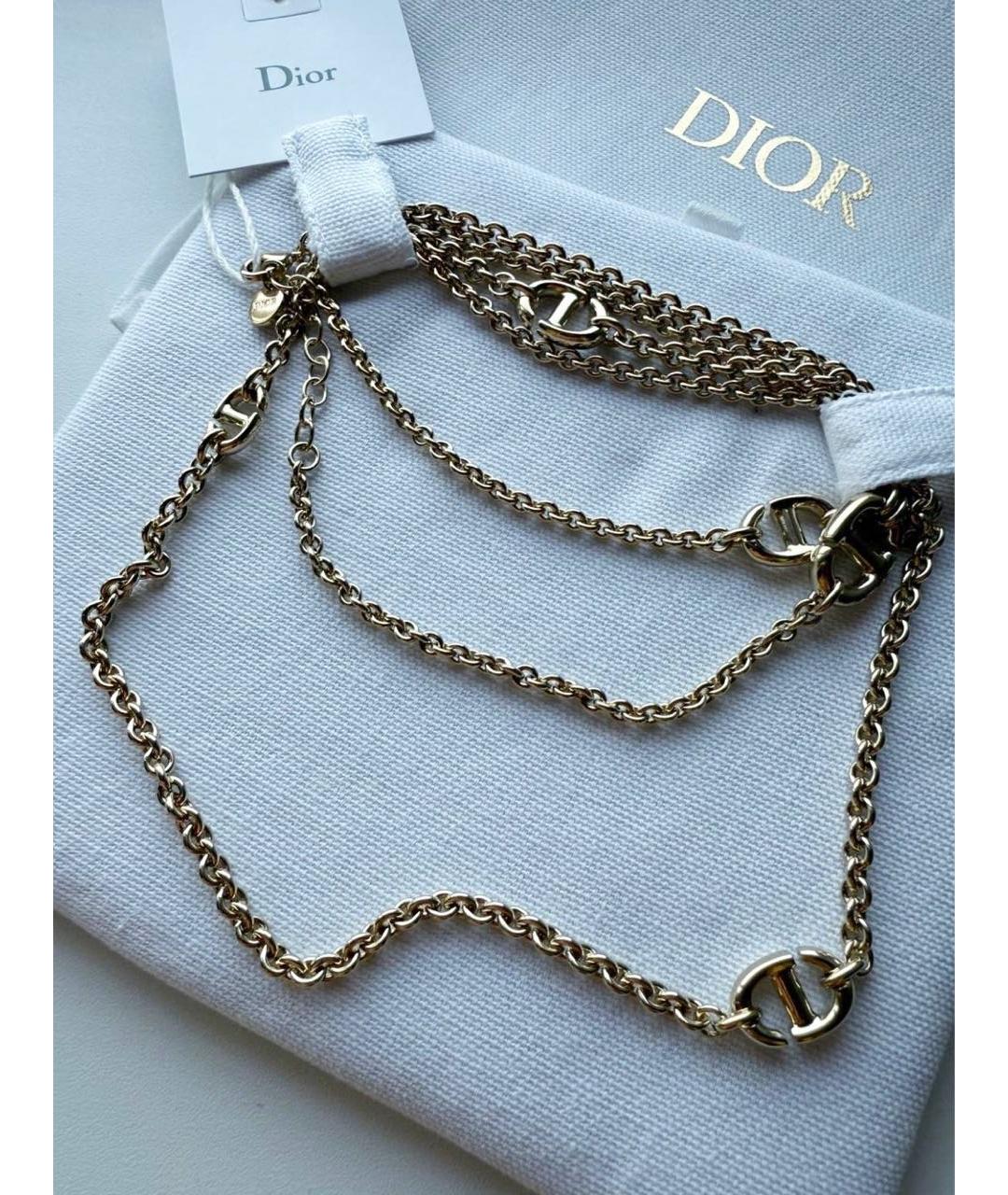 CHRISTIAN DIOR Золотое металлическое колье, фото 1