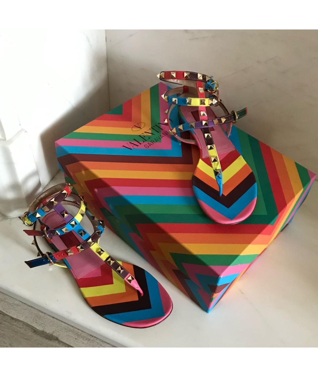 VALENTINO Мульти кожаные сандалии, фото 7