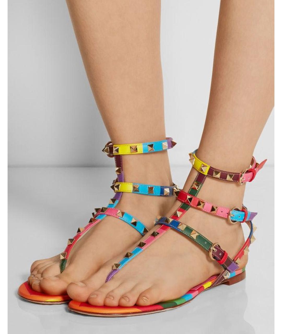 VALENTINO Мульти кожаные сандалии, фото 5