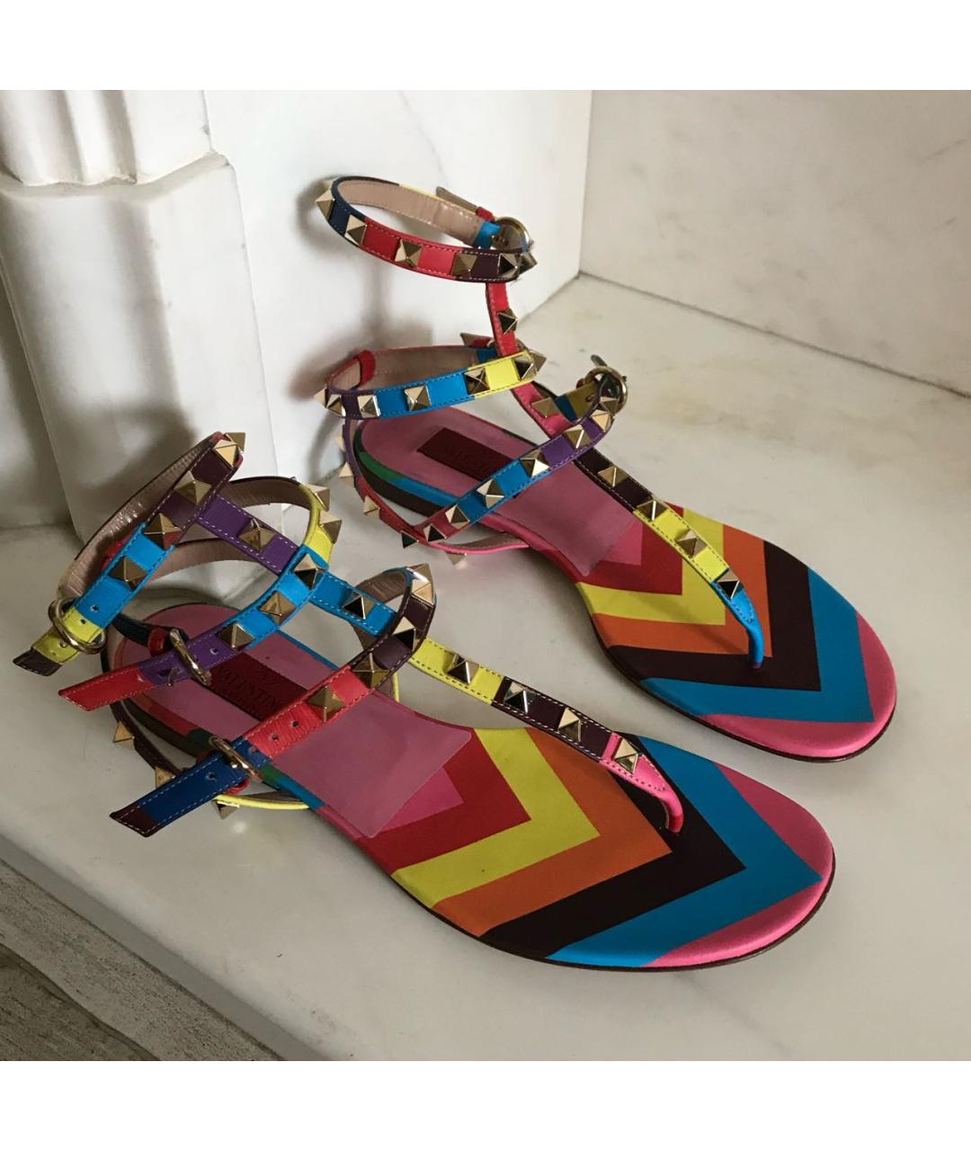 VALENTINO Мульти кожаные сандалии, фото 8