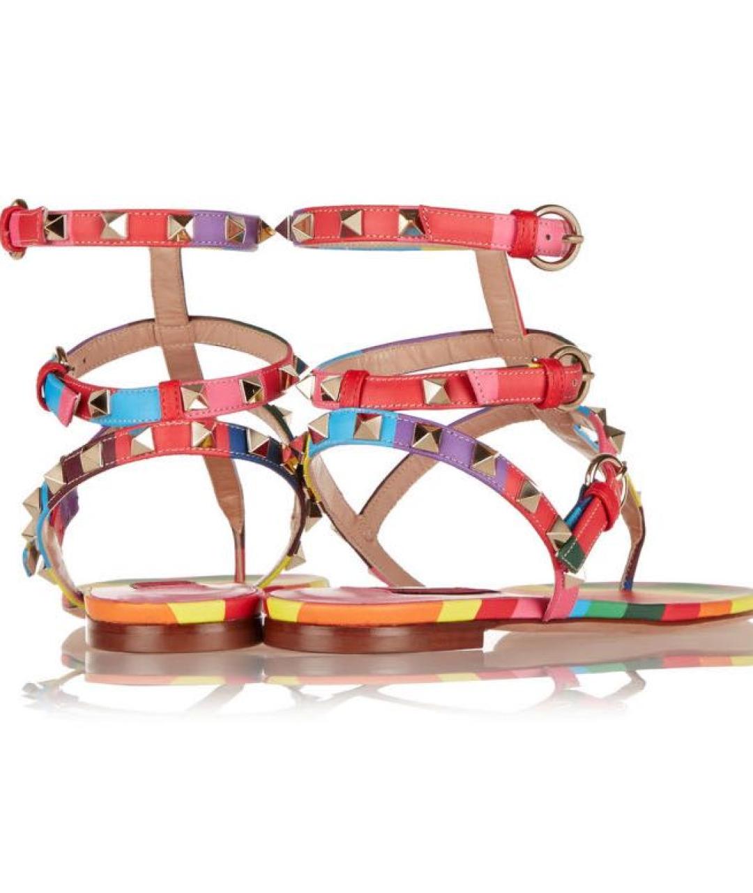 VALENTINO Мульти кожаные сандалии, фото 4