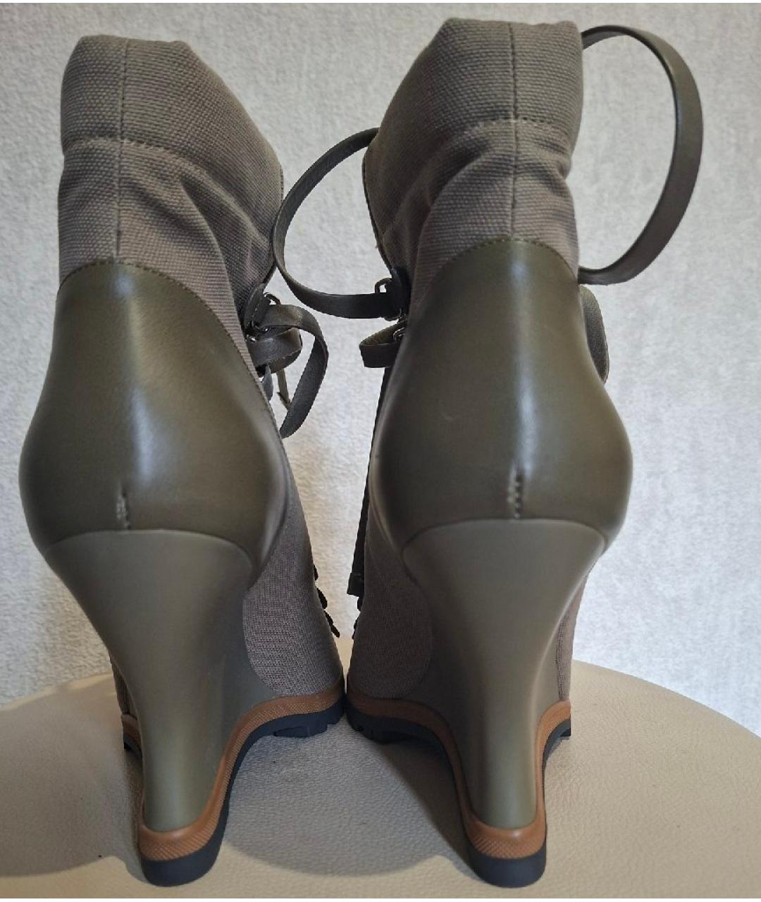 CHLOE Хаки текстильные ботильоны, фото 4