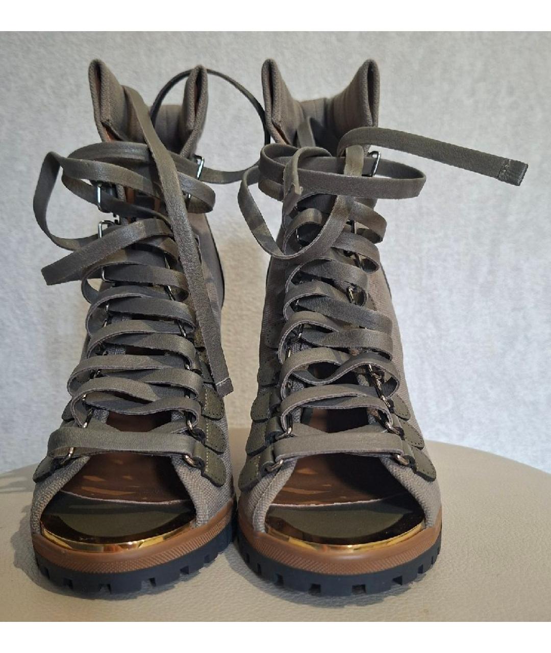 CHLOE Хаки текстильные ботильоны, фото 2