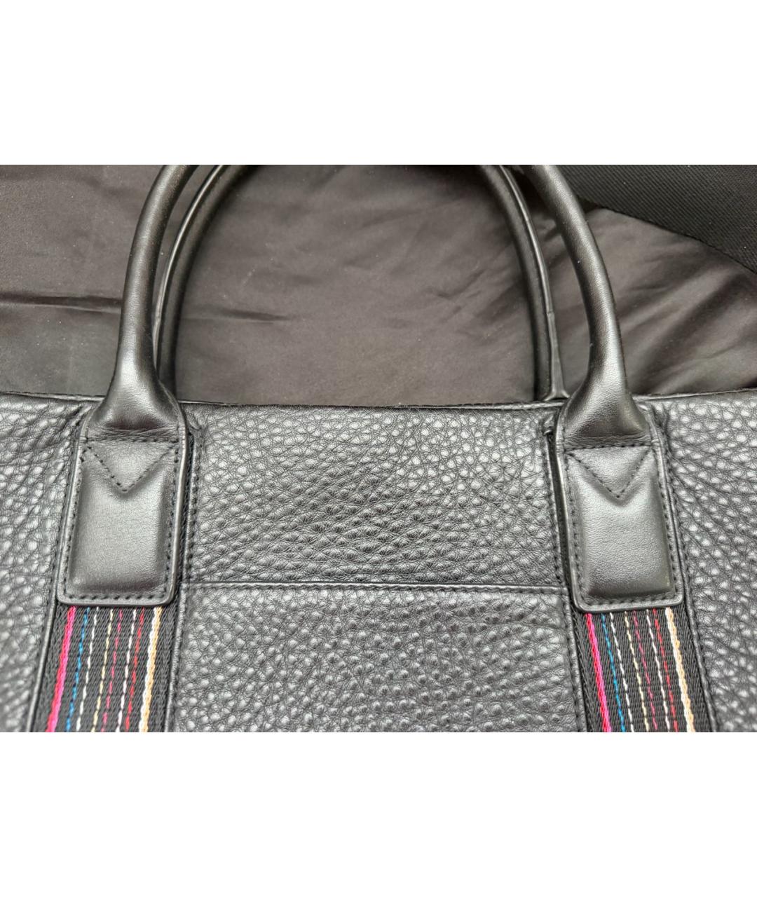 PAUL SMITH Черный кожаный портфель, фото 5