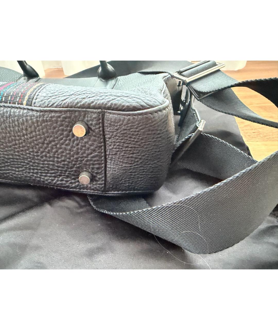 PAUL SMITH Черный кожаный портфель, фото 7