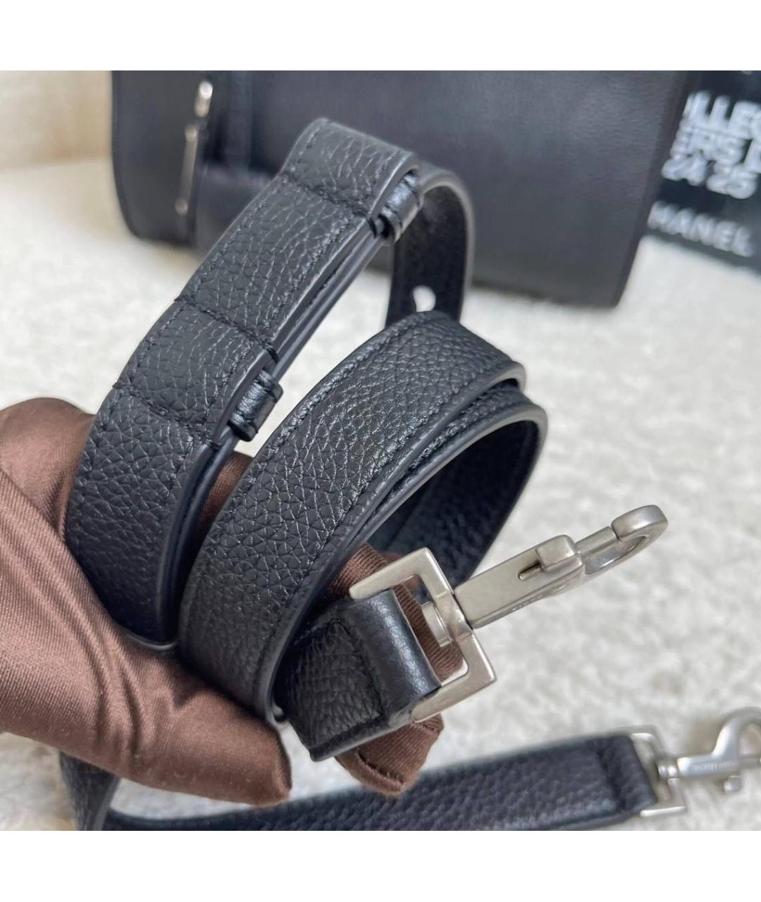 SAINT LAURENT Черная кожаная сумка тоут, фото 8