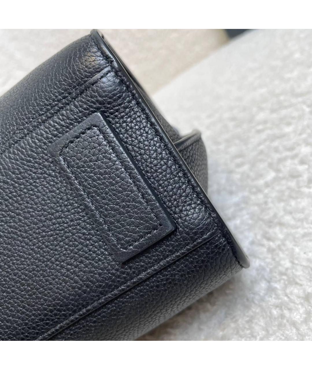 SAINT LAURENT Черная кожаная сумка тоут, фото 6