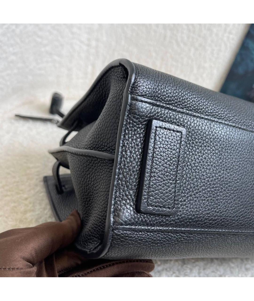 SAINT LAURENT Черная кожаная сумка тоут, фото 5