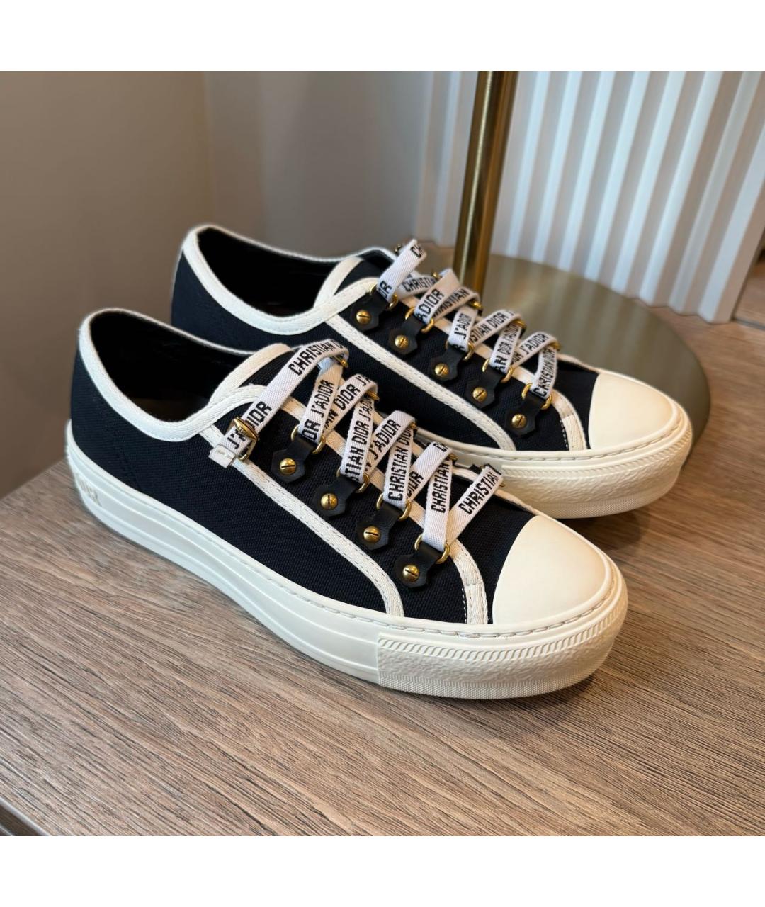 CHRISTIAN DIOR Черные текстильные кеды, фото 2