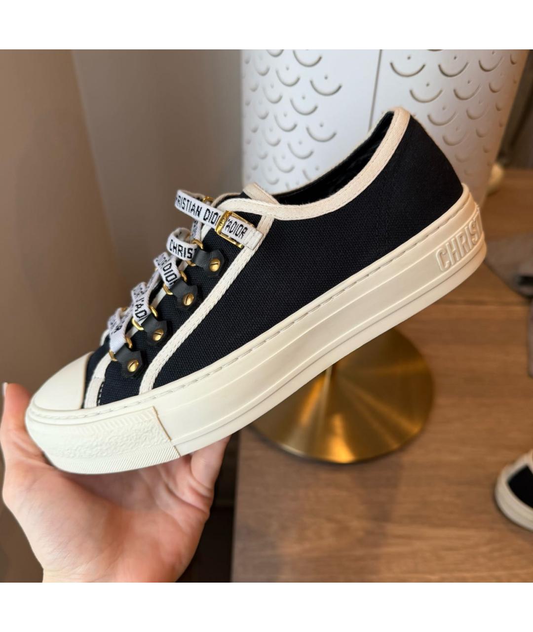 CHRISTIAN DIOR Черные текстильные кеды, фото 4