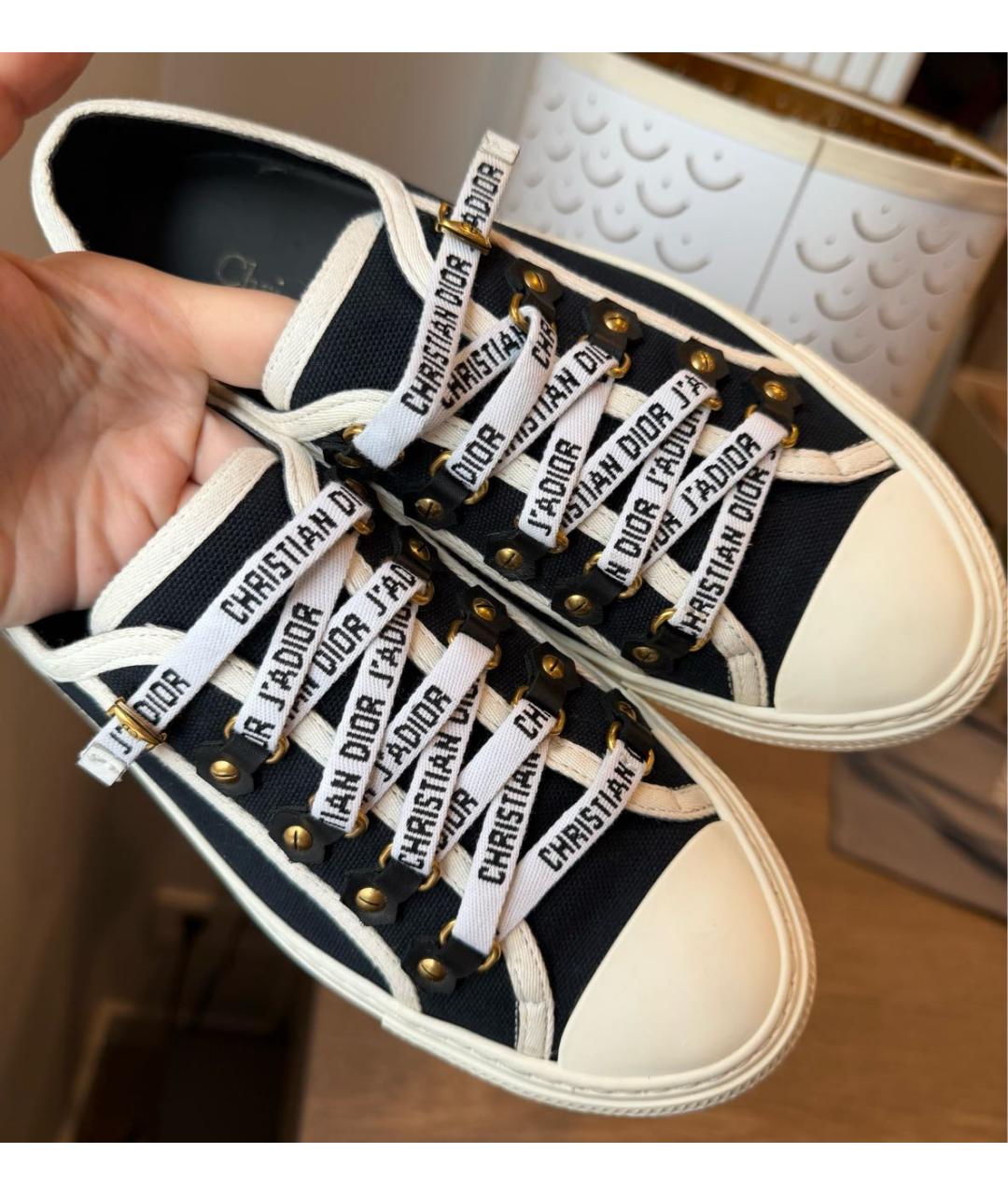 CHRISTIAN DIOR Черные текстильные кеды, фото 5