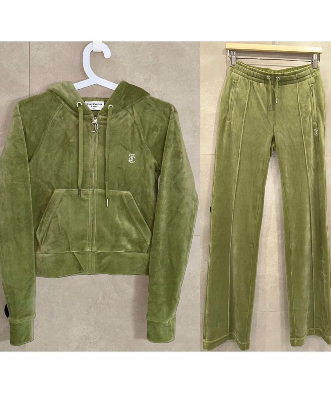 JUICY COUTURE Зеленый велюровый костюм с брюками, фото 9