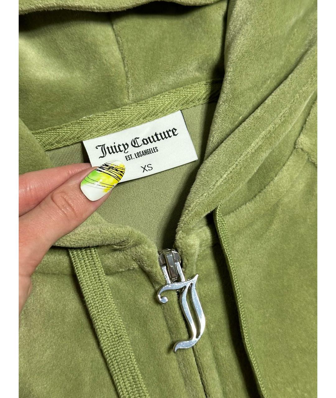 JUICY COUTURE Зеленый велюровый костюм с брюками, фото 3