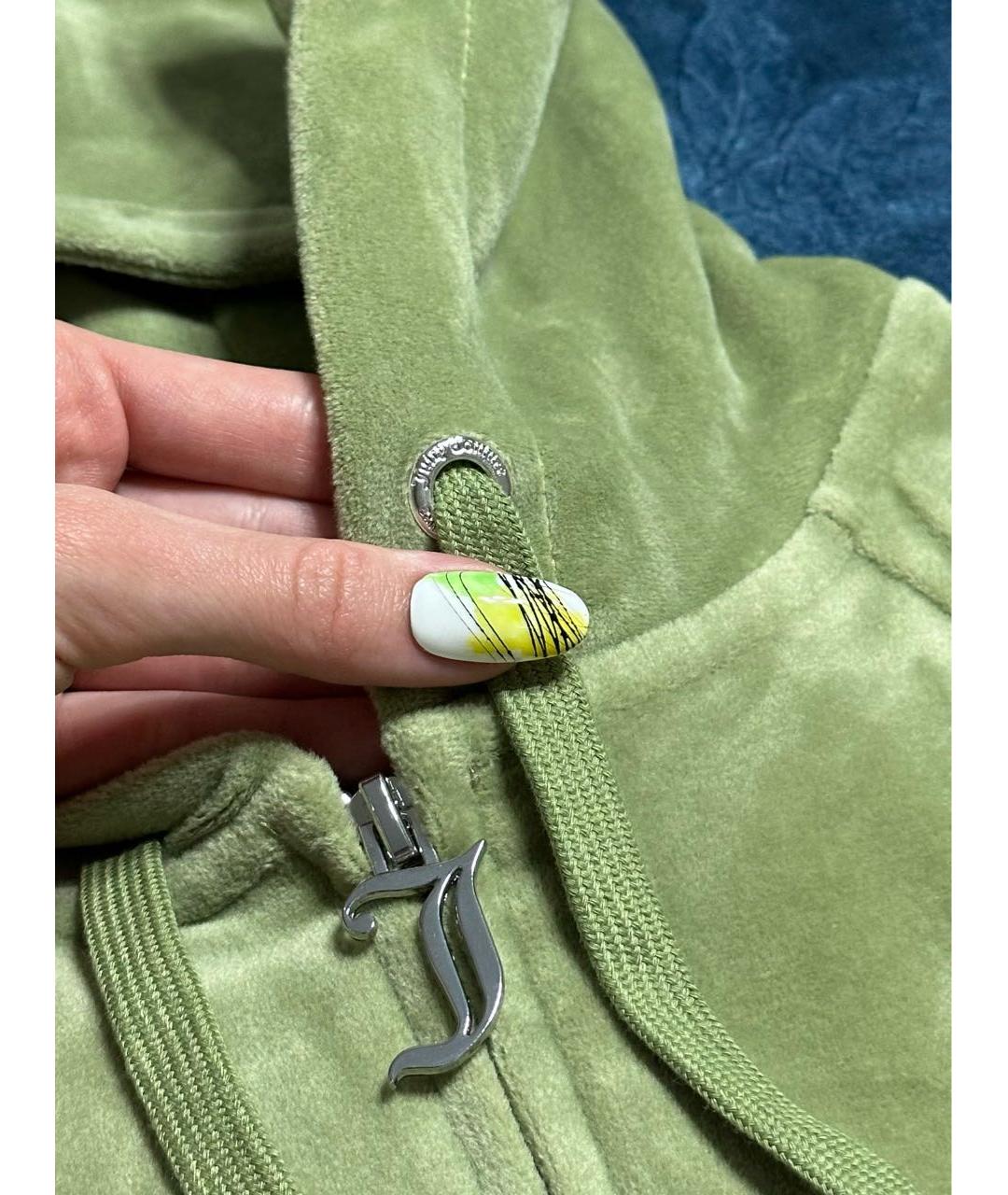 JUICY COUTURE Зеленый велюровый костюм с брюками, фото 4