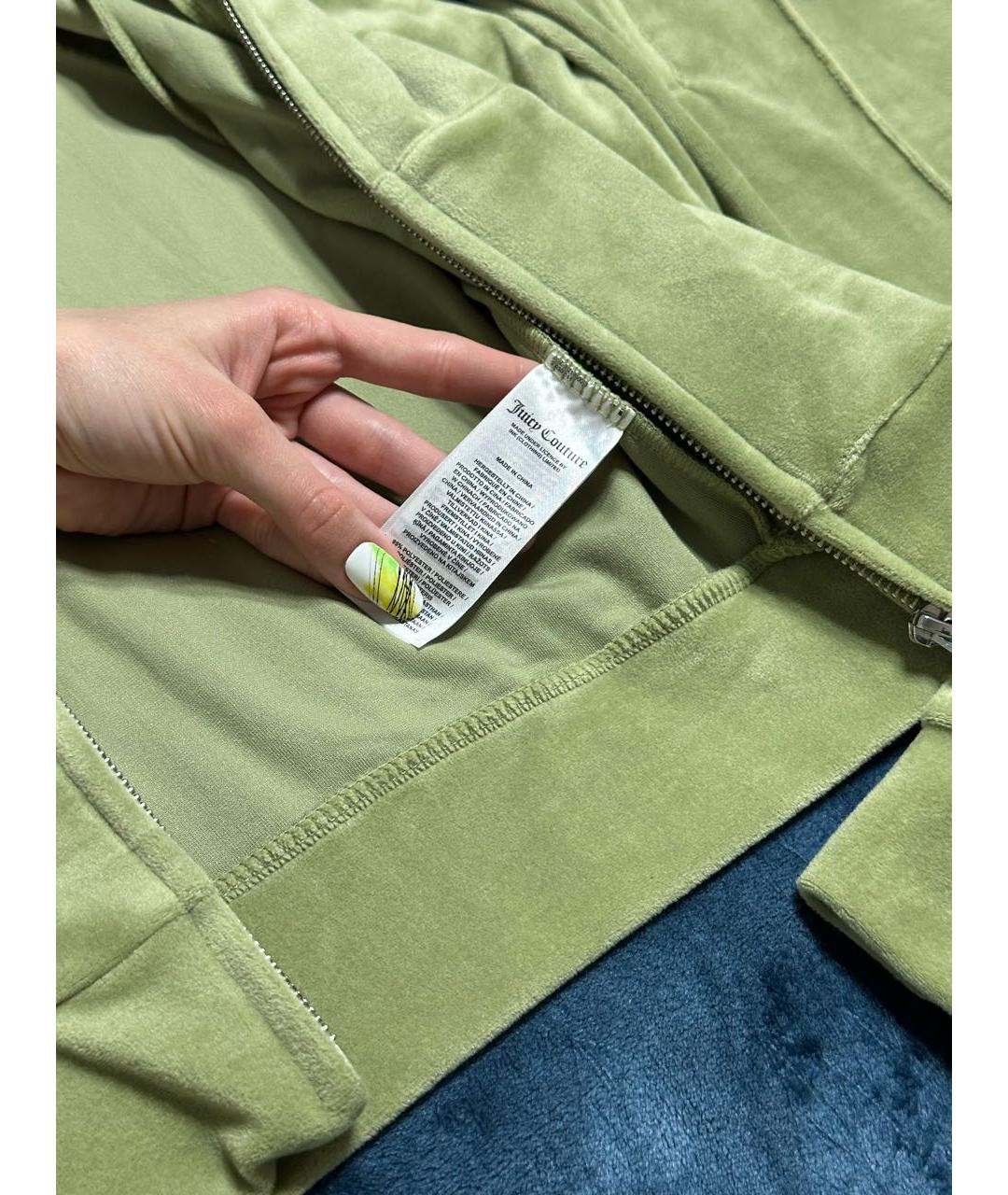 JUICY COUTURE Зеленый велюровый костюм с брюками, фото 8