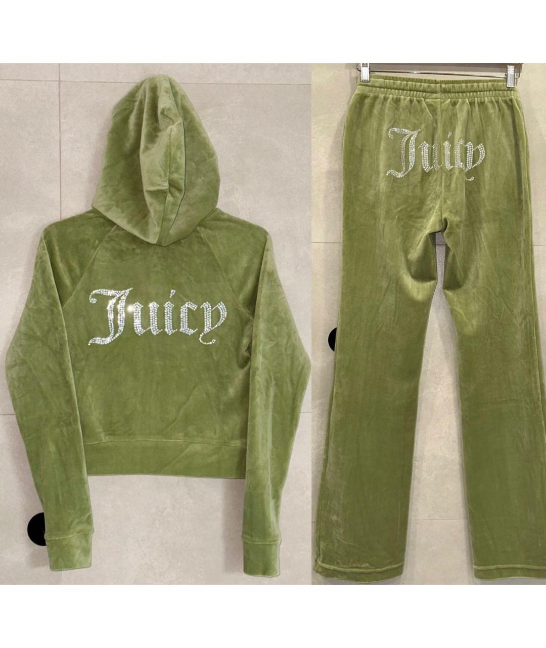 JUICY COUTURE Зеленый велюровый костюм с брюками, фото 2