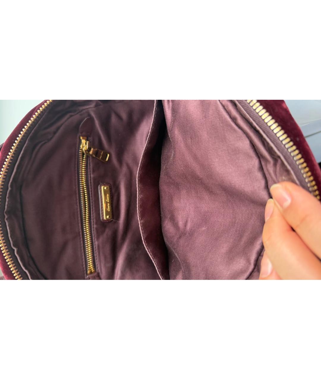 MIU MIU Бордовый замшевый рюкзак, фото 3