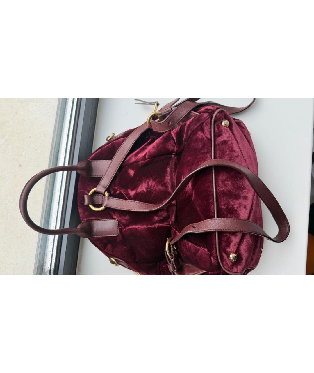 MIU MIU Бордовый замшевый рюкзак, фото 5
