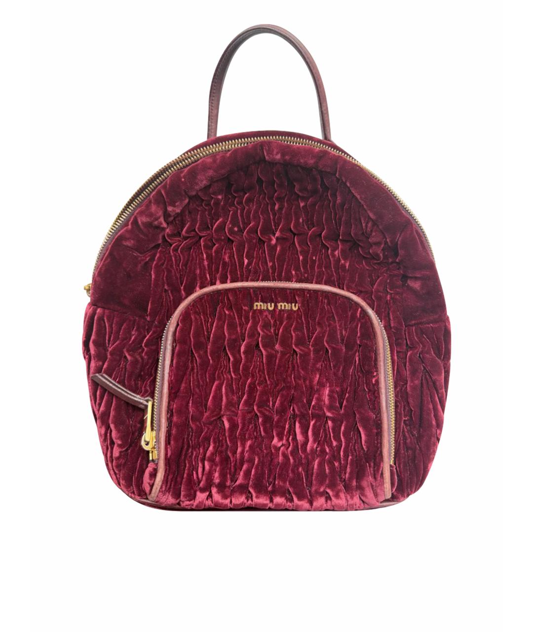 MIU MIU Бордовый замшевый рюкзак, фото 1