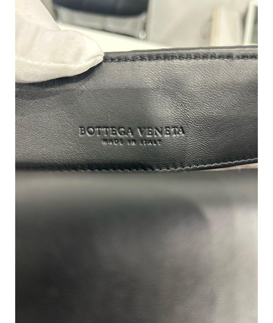 BOTTEGA VENETA Черная кожаная сумка на плечо, фото 5