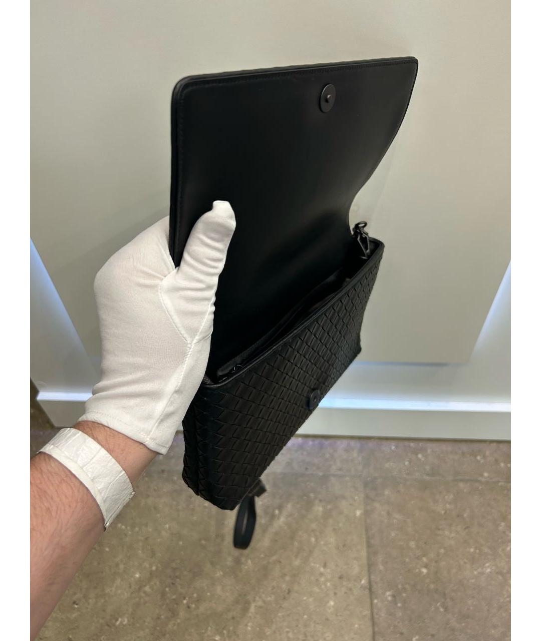 BOTTEGA VENETA Черная кожаная сумка на плечо, фото 7