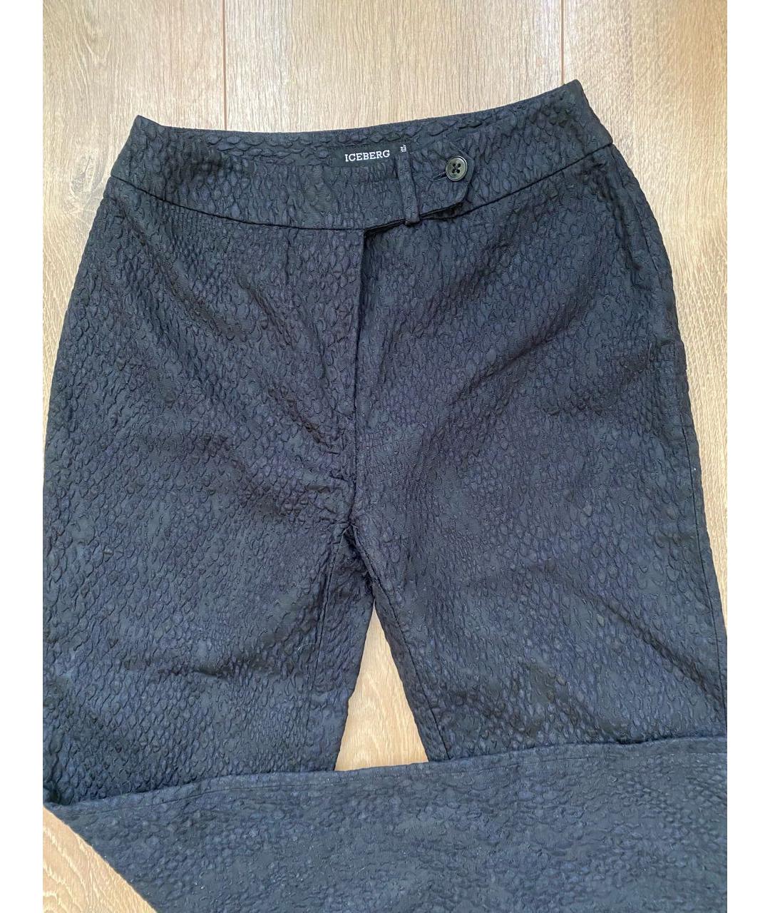 ICEBERG Черные вискозные прямые брюки, фото 2