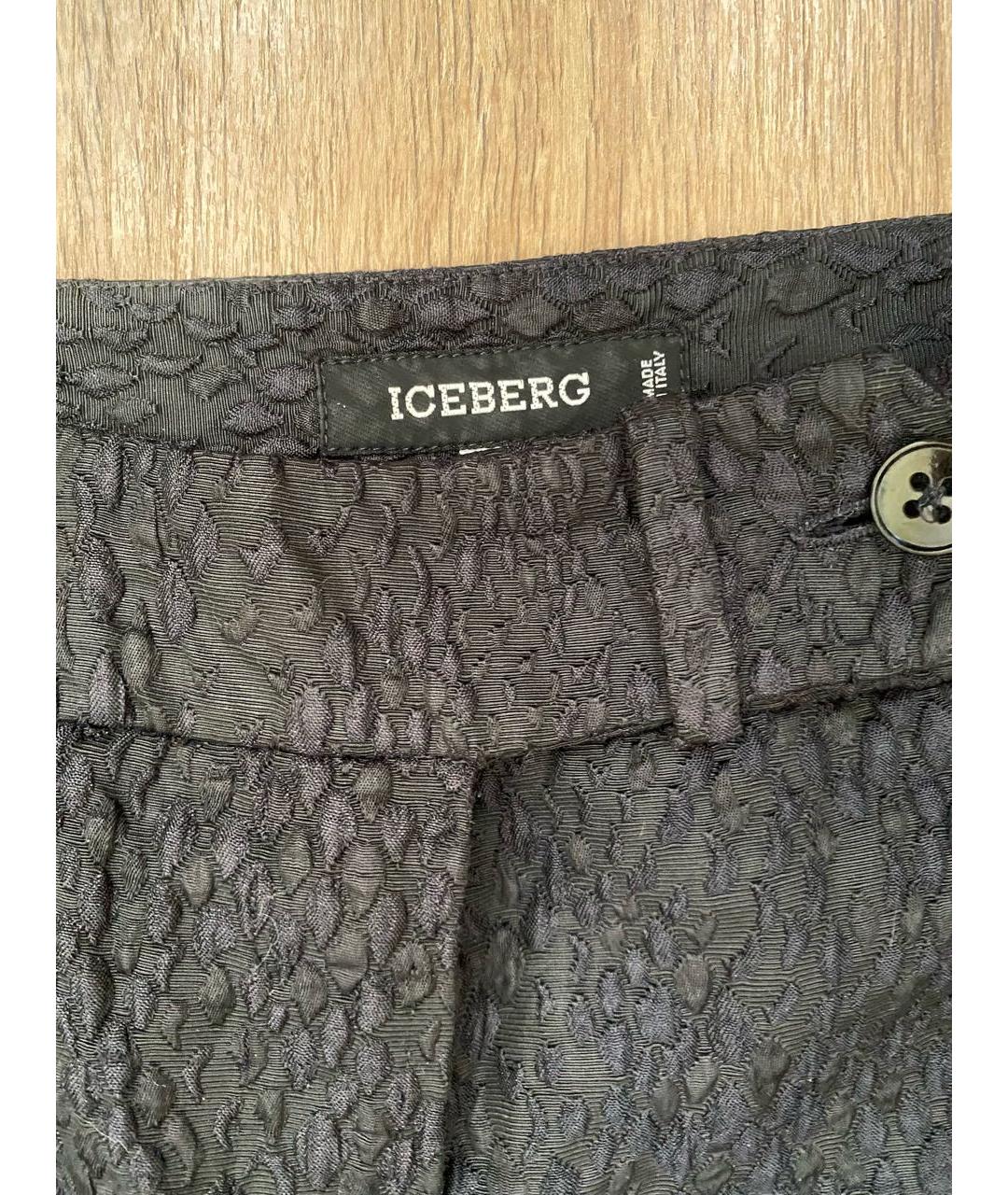 ICEBERG Черные вискозные прямые брюки, фото 3