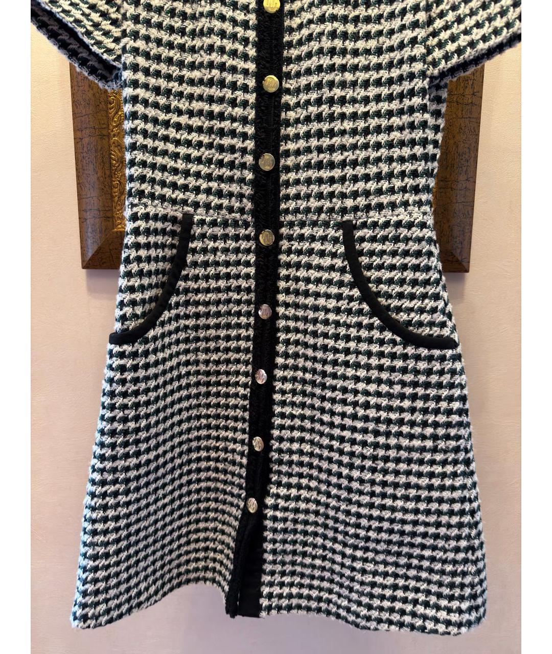 MAJE Зеленый твидовый сарафан, фото 4