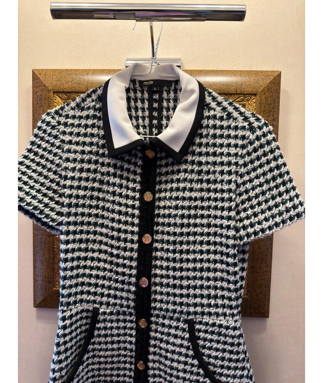 MAJE Зеленый твидовый сарафан, фото 3