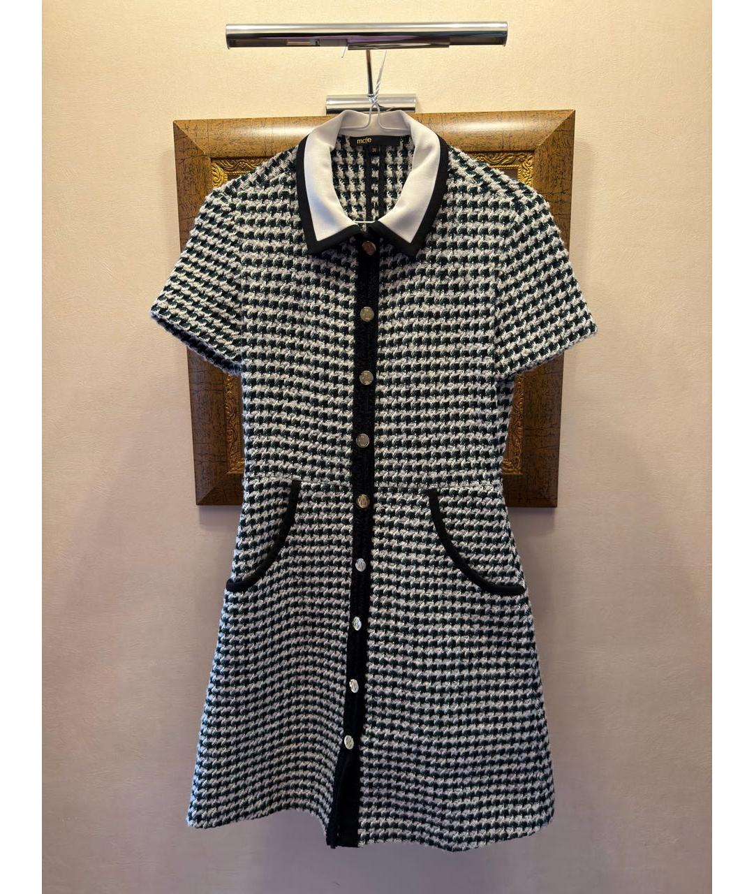 MAJE Зеленый твидовый сарафан, фото 5