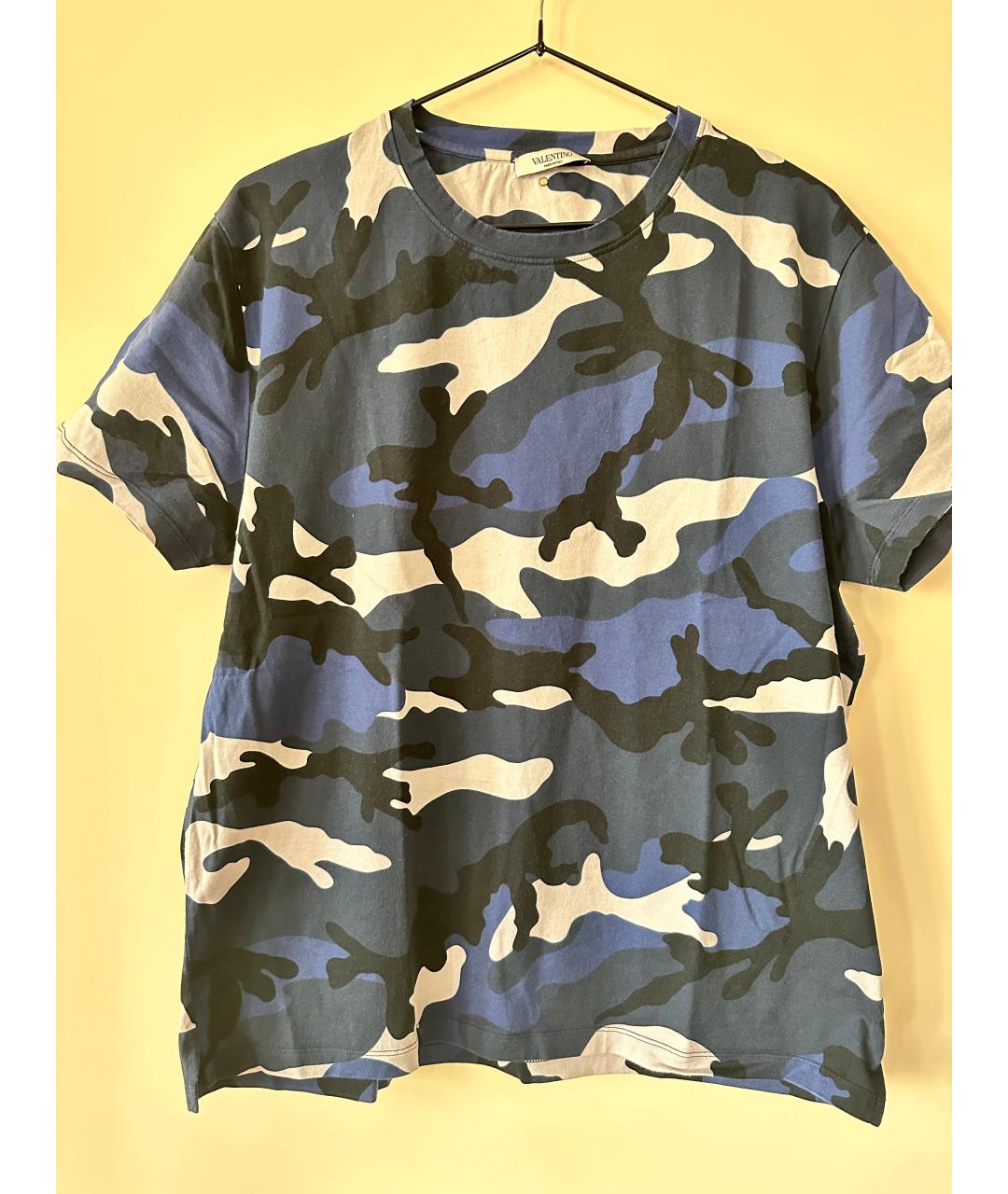 VALENTINO Синяя хлопковая футболка, фото 2